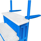 Échelle antidérapante pour piscines hors sol | Grise | Pour piscines hors sol avec une hauteur de terrasse de 122 à 137 cm | Échelle de sécurité supportant jusqu'à 136 kg