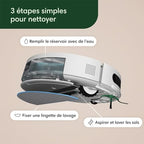 iRobot Roomba Combo Essential (Y0112)   Robot Aspirateur et Laveur Connecté   Efficace et Puissant   Système de Nettoyage en 4 étapes  3 Niveaux d'aspiration   Programmable Via Application ou Voix : Cuisine et Maison