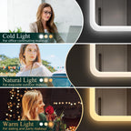 Miroir de salle de bain S'bagno avec éclairage 1200 x 700 mm, IP44, LED, Bluetooth, antibuée, 3 couleurs de lumière (3 000 K, 4 000 K, 6 500 K), intensité variable, mémoire, vertical ou horizontal. Miroirs de salle de bain avec LED.