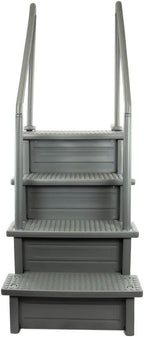 Marches antidérapantes Aqua Select pour piscines hors sol | Bleues | Pour piscines hors sol | Installation possible sur des terrasses de 122 à 137 cm de hauteur | Échelle de sécurité supportant jusqu'à 113 kg