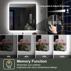 Miroir de salle de bain S'bagno avec éclairage 1200 x 700 mm, IP44, LED, Bluetooth, antibuée, 3 couleurs de lumière (3 000 K, 4 000 K, 6 500 K), intensité variable, mémoire, vertical ou horizontal. Miroirs de salle de bain avec LED.
