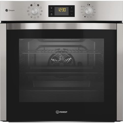 Four électrique encastré Indesit: couleur inox, autonettoyant   IFWS 5844 JH IX : Gros électroménager