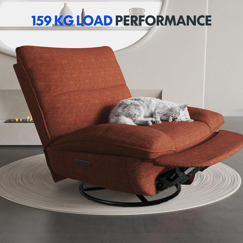 Fauteuil inclinable FLEXISPOT XC6, canapé pivotant à bascule, fauteuil TV avec dossier réglable, fauteuil inclinable pour chambre, salon et home cinéma (beige)