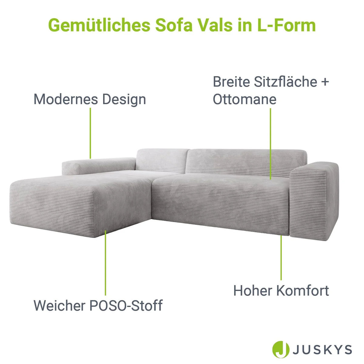 Canapé d'angle Vals 2025 – Confort moderne et style chaleureux
