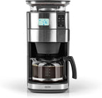 BEEM FRESH-AROMA-PERFECT II Filterkaffeemaschine mit Mahlwerk - Thermo | Edelstahl | Thermokanne | 24h-Timer | 1000 W | 180 g Bohnenbehälter