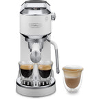 Machine à café De'Longhi Dedica - Acier inoxydable, pompe, pour café moulu ou dosettes, expresso et cappuccino, réservoir de 1,3 litre, système anti-gouttes, modèle EC685.M, couleur métal