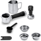 Machine à café De'Longhi Dedica - Acier inoxydable, pompe, pour café moulu ou dosettes, expresso et cappuccino, réservoir de 1,3 litre, système anti-gouttes, modèle EC685.M, couleur métal