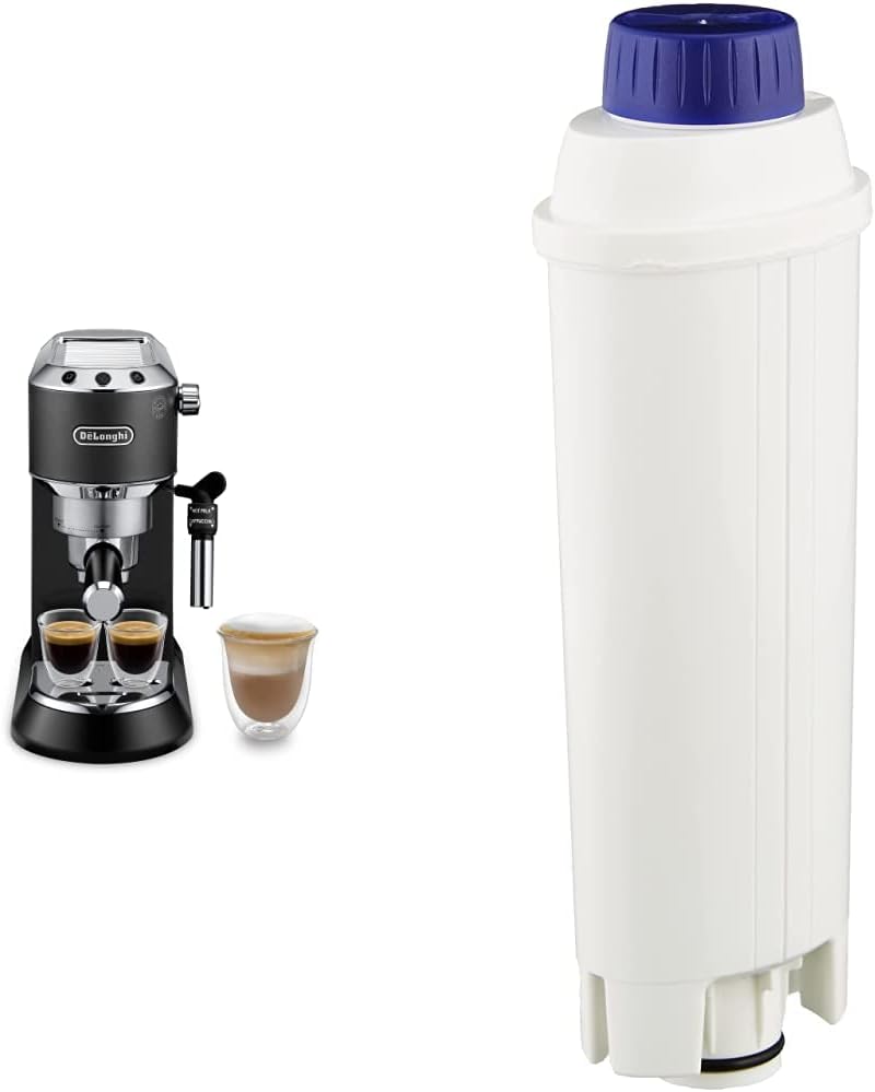 De'Longhi Dedica Style EC685.W, Machine à Café à Pompe en Acier Inoxydable Pour Café Moulu ou Dosettes, Machine à Espresso et Cappuccino, Réservoir de 1,3L, Système Anti-goutte, Blanc