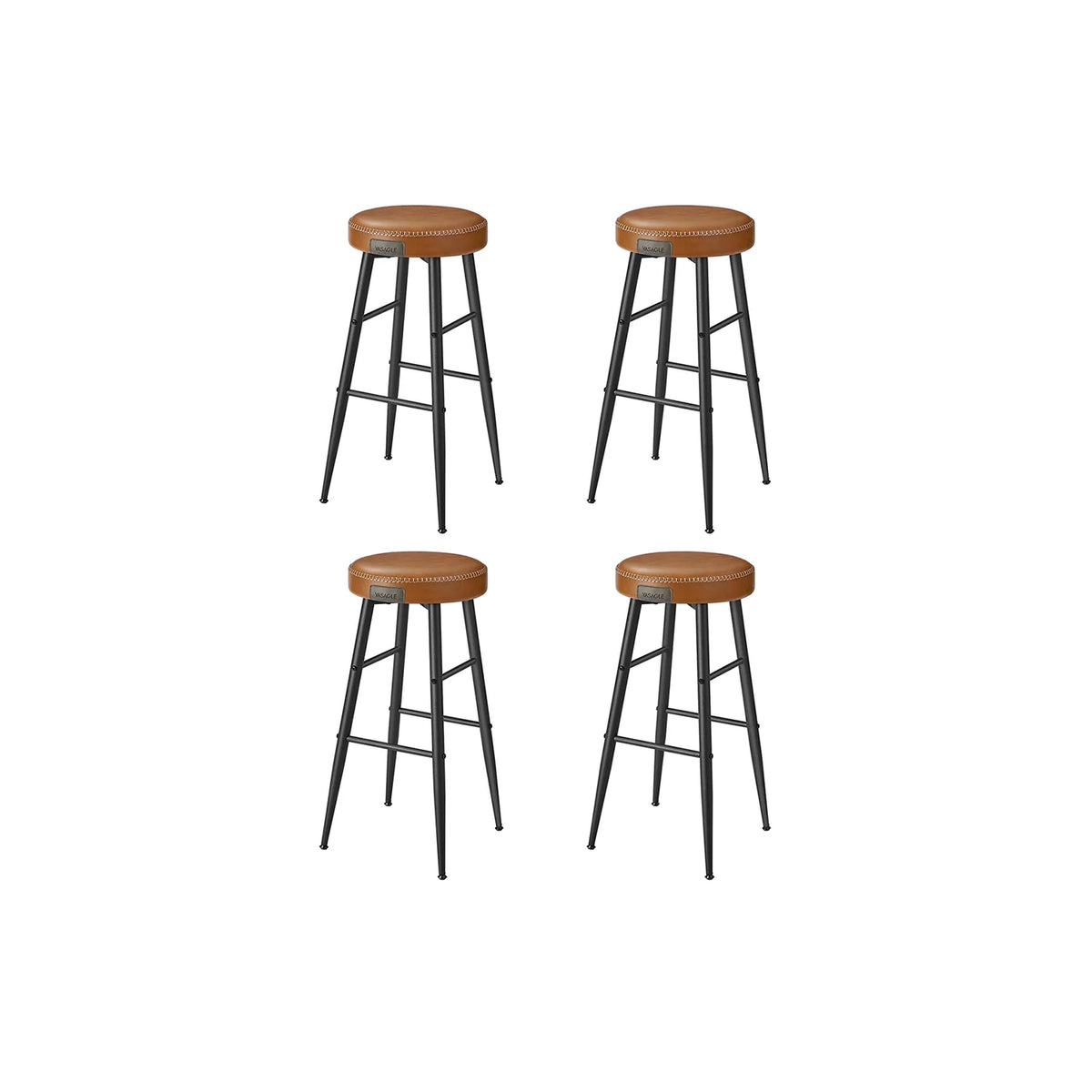 Collection EKHO - Tabourets de bar pour petit-déjeuner en similicuir avec surpiqûres