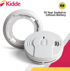Détecteur de fumée Kidde, batterie 10 ans, voyants LED, alerte de remplacement, bouton de test et de réinitialisation, paquet de 6, blanc