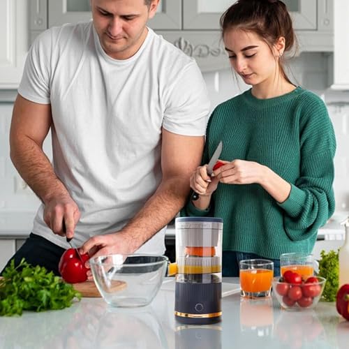 Presse agrumes électrique pour boissons saines, presse agrumes électrique pour fruits et légumes, extracteur de jus électrique avec séparation, presse agrumes automatique avec séparation de la pulpe : Cuisine et Maison