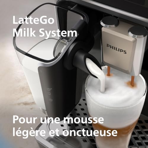 Philips Machine à Expresso Entièrement Automatique 5500 Series–20 Boissons Chaudes et Glacées, Carafe LatteGo Facile à Nettoyer, SilentBrew 40% Plus Silencieuse, QuickStart, Noir et Argent (EP5546/70) : Cuisine et Maison
