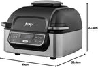 Ninja Foodi Grill & Air Fryer, 5,7L, 5 Fonctions de Cuisson Air Fry, Grille, Cuit, Rotis et bien plus, Pièces Lavables au Lave-vaisselle, Noir/Argent