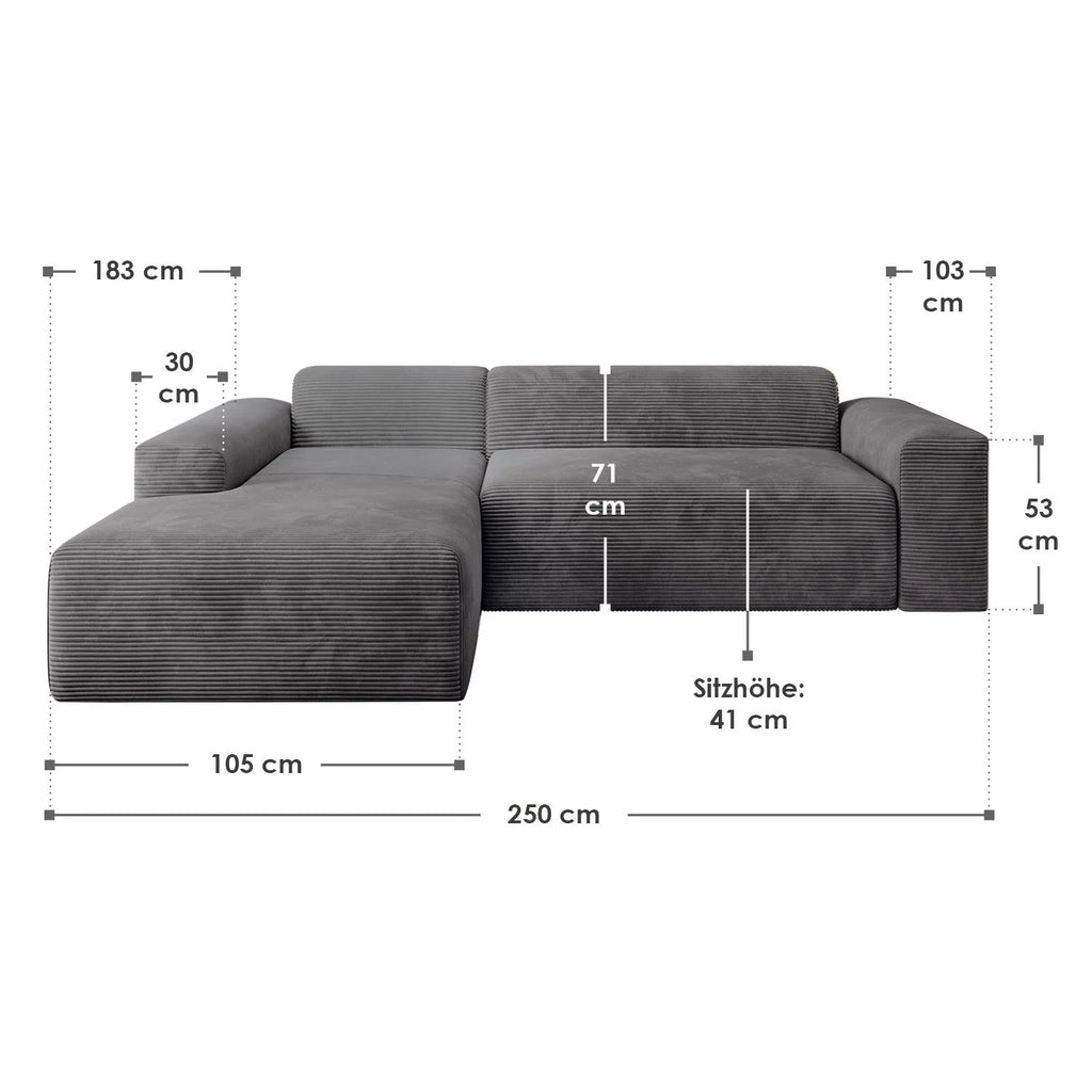 Canapé d'angle Vals 2025 – Confort moderne et style chaleureux