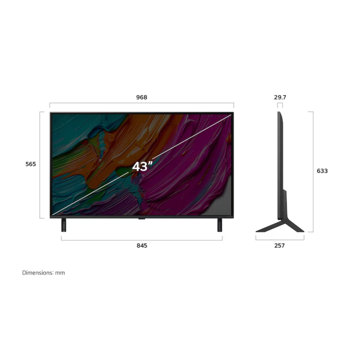 LG TV QNED AI 2025 | 43QNED8E | 43'' (108cm) | 4K UHD | HDR10 | webOS 25 | Télécommade AI Magic Remote | Alexa, Google Assistant | Netflix Disney+ CAN