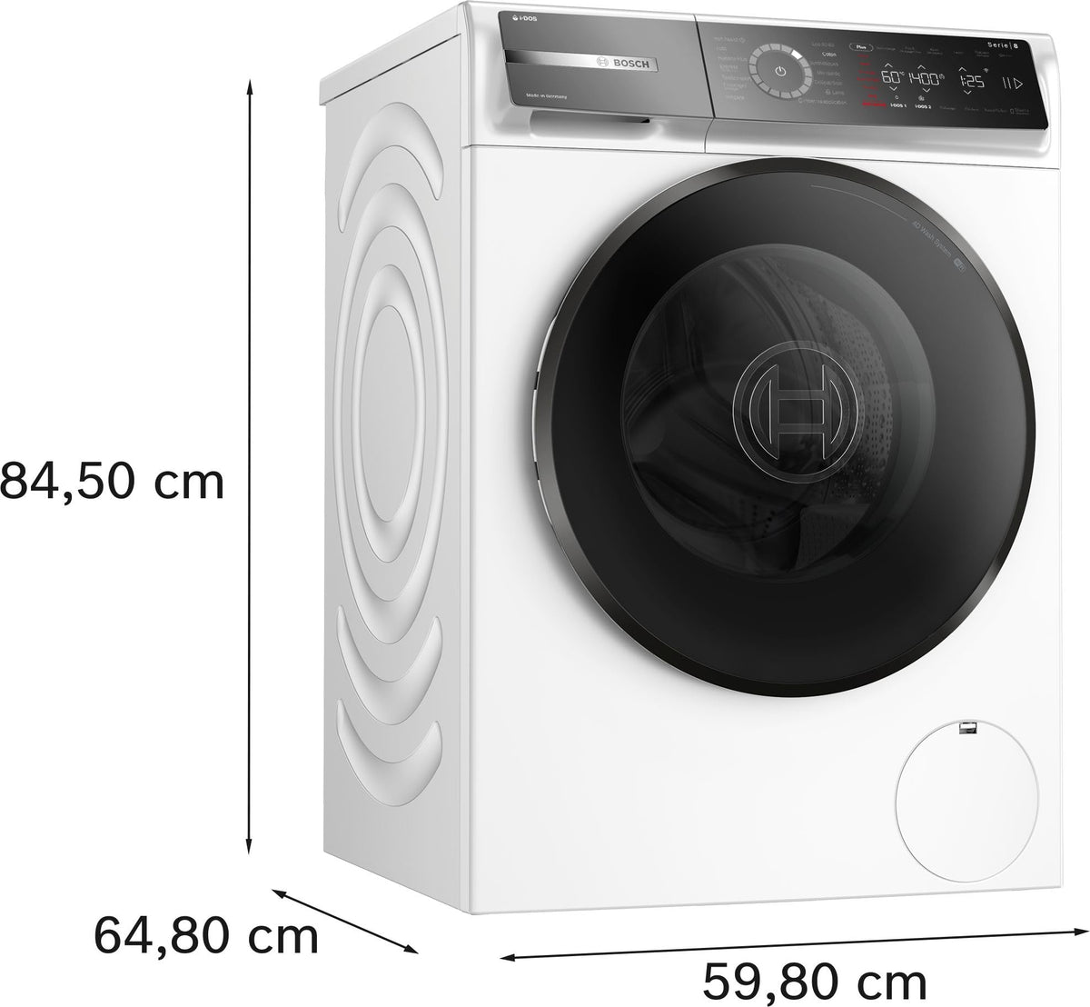Bosch WGB244A2FR, Série 8, Lave-linge Pose-libre, 9 kg, 1400 trs/min, Blanc