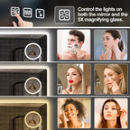 Miroir de salle de bain S'bagno avec éclairage 1200 x 700 mm, IP44, LED, Bluetooth, antibuée, 3 couleurs de lumière (3 000 K, 4 000 K, 6 500 K), intensité variable, mémoire, vertical ou horizontal. Miroirs de salle de bain avec LED.