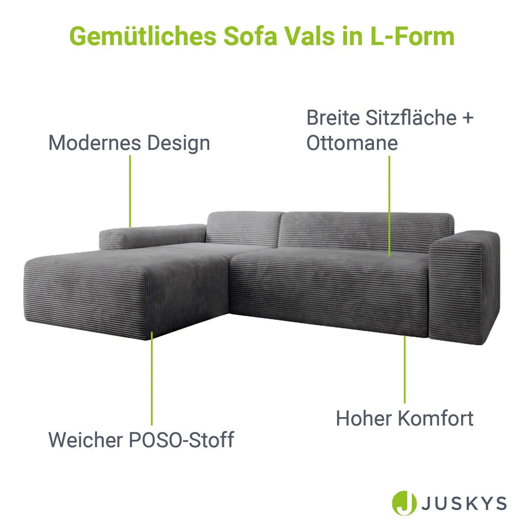 Canapé d'angle Vals 2025 – Confort moderne et style chaleureux