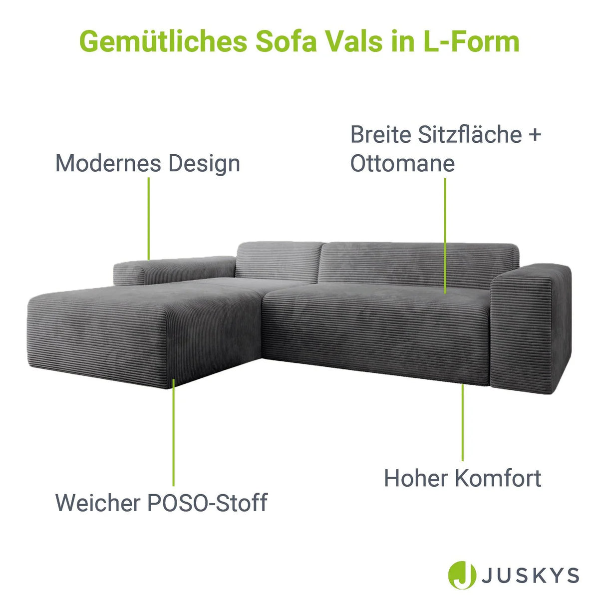 Canapé d'angle Vals 2025 – Confort moderne et style chaleureux