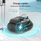 WYBOT C2 Vision AI caméra Robot Piscine sans Fil avec Batterie, Robot de Piscine Sol et Mur, Filtration à Deux Couches, Aspiration puissante, pour piscines enterrées jusqu'à 180㎡