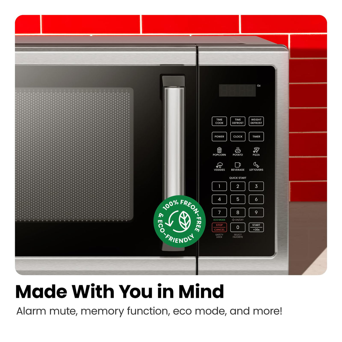 Micro-ondes de comptoir en acier inoxydable Chefman Essentials 2025