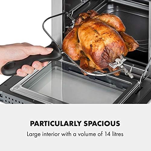 KLARSTEIN AeroVital Cube Chef   Friteuse sans huile, Air fryer, 1700 W, technologie DuoHeating, volume de 14L, 16 programmes, écran tactile, durée: environ 10h, thermostat: 50 220 °C, Inox, Noir : Cuisine et Maison