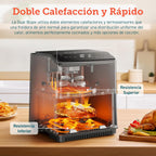 Friteuse à air sans huile COSORI 6,4 L, double chauffage, sans remuer ni préchauffer, avec recettes en espagnol et 12 programmes, gris foncé, modèle CAF-P583S