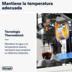 Machine à café De'Longhi Dedica - Acier inoxydable, pompe, pour café moulu ou dosettes, expresso et cappuccino, réservoir de 1,3 litre, système anti-gouttes, modèle EC685.M, couleur métal