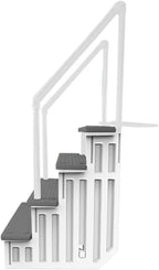 Échelle antidérapante pour piscines hors sol | Grise | Pour piscines hors sol avec une hauteur de terrasse de 122 à 137 cm | Échelle de sécurité supportant jusqu'à 136 kg