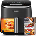 Friteuse à air Cosori Turbo Blaze 6 L, intérieur en métal véritable, moteur CC exclusif, 46 % plus rapide, température de 30 °C à 230 °C, idéale pour griller les viandes, programmes de cuisson complets, silencieux 27 dB