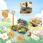 Mostop Kit d'outils de jardinage pour enfants - Jouet avec brouette, pelle en métal, râteau, râteau, chariot de jardin extérieur, cadeau d'anniversaire pour garçons et filles de 4 à 8 ans : Jeux et Jouets