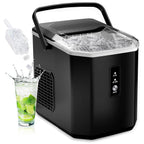 Machine à glaçons de comptoir EUHOMY – Prête en 8 minutes. 16 kg/24 h. Autonettoyante. Machine à glaçons portable avec pelle et seau. Glaçons comestibles produits par ultrasons pour la maison, les fêtes, le camping ou les caravanes.