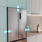 Cecotec Réfrigérateur Porte Française de 4 Portes Semi-Intégrable 458L Total No Frost Bolero CoolMarket F2D 458 SBI Inox E, Hauteur 189 cm et 83 cm La