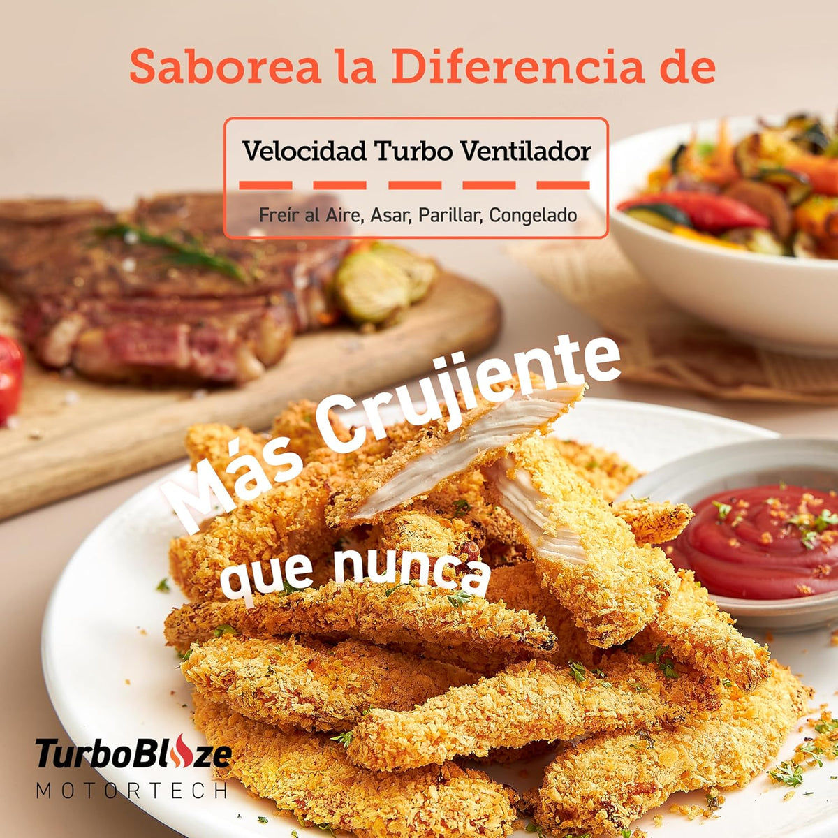 Friteuse à air Cosori Turbo Blaze 6 L, intérieur en métal véritable, moteur CC exclusif, 46 % plus rapide, température de 30 °C à 230 °C, idéale pour griller les viandes, programmes de cuisson complets, silencieux 27 dB