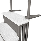 Échelle antidérapante pour piscines hors sol | Grise | Pour piscines hors sol avec une hauteur de terrasse de 122 à 137 cm | Échelle de sécurité supportant jusqu'à 136 kg