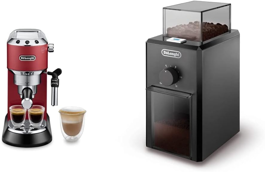 De'Longhi Dedica Style EC685.W, Machine à Café à Pompe en Acier Inoxydable Pour Café Moulu ou Dosettes, Machine à Espresso et Cappuccino, Réservoir de 1,3L, Système Anti-goutte, Blanc