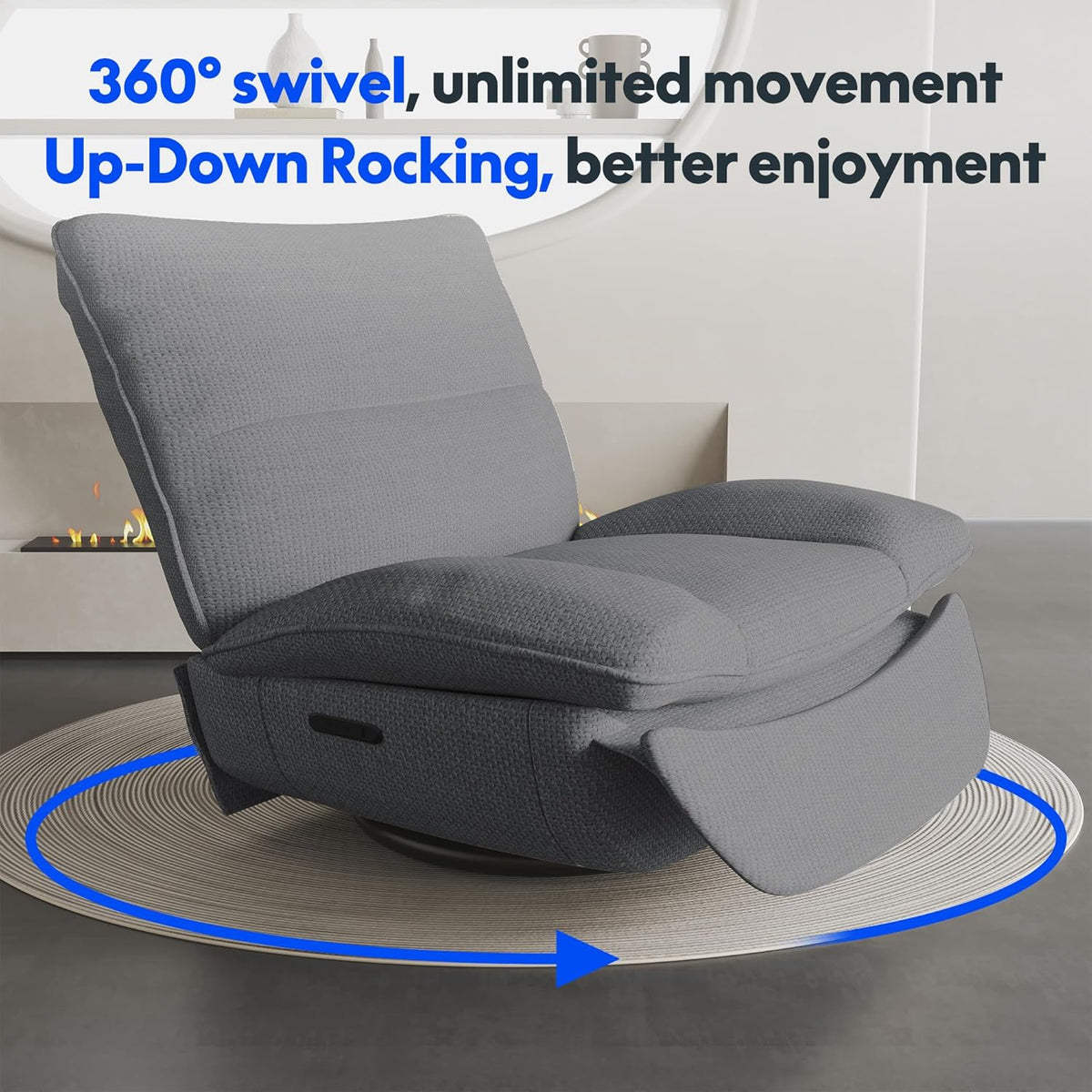 Fauteuil inclinable FLEXISPOT XC6, canapé pivotant à bascule, fauteuil TV avec dossier réglable, fauteuil inclinable pour chambre, salon et home cinéma (beige)