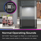 Machine à glaçons GE Profile Opal 2.0 (2025) – Format pépites, trémie de 2,8 litres (0,75 gallon). Acier inoxydable.
