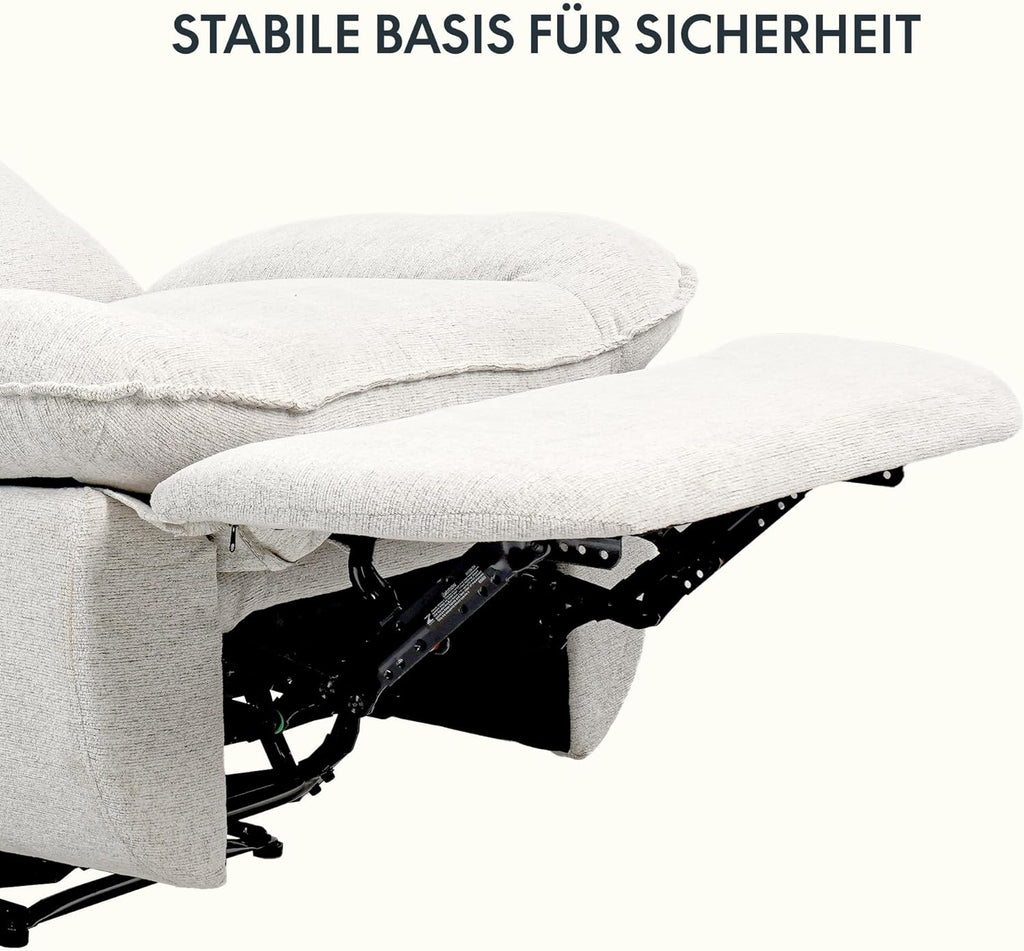 Fauteuil inclinable FLEXISPOT XC6, canapé pivotant à bascule, fauteuil TV avec dossier réglable, fauteuil inclinable pour chambre, salon et home cinéma (beige)