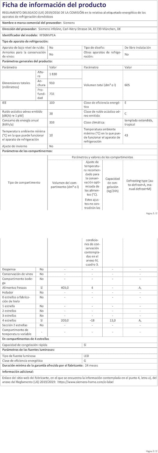 SIEMENS KF96NVPEA iQ300 Multi-Door-Kühlschrank, 183 x 91 cm, 405 L Kühlen & 200 L Gefrieren, hyperFresh längere Frische, noFrost nie wieder abtauen, superCooling schnellere Kühlung
