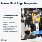 De'Longhi Dedica Style EC685.W, Machine à Café à Pompe en Acier Inoxydable Pour Café Moulu ou Dosettes, Machine à Espresso et Cappuccino, Réservoir de 1,3L, Système Anti-goutte, Blanc