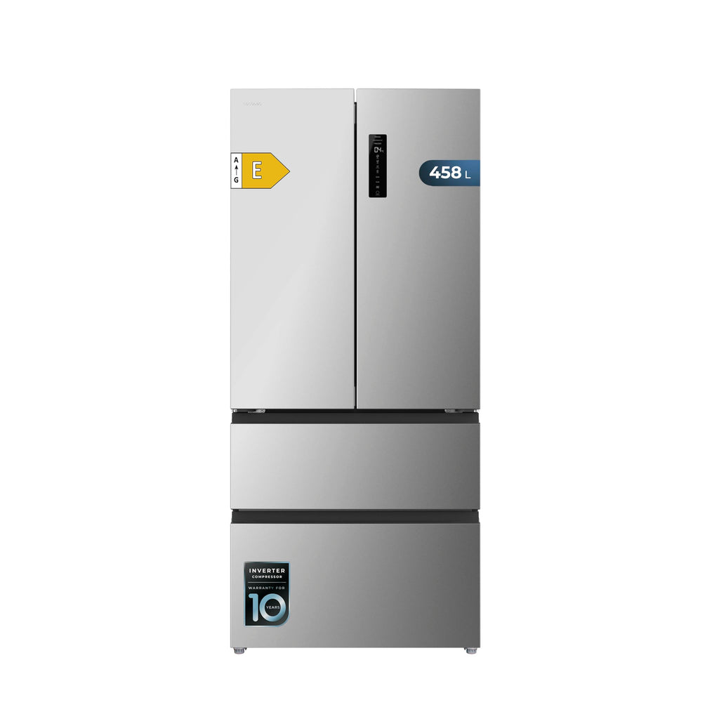 Cecotec Réfrigérateur Porte Française de 4 Portes Semi-Intégrable 458L Total No Frost Bolero CoolMarket F2D 458 SBI Inox E, Hauteur 189 cm et 83 cm La