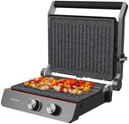 Cecotec Grill électrique Rock’nGrill Smart. Système de réglage de la puissance, du temps et de la température de 2000 W, ouverture à 180 °, plaques amovibles allant au lave vaisselle : Cuisine et Maison