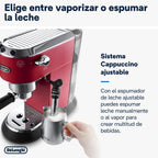 Machine à café De'Longhi Dedica - Acier inoxydable, pompe, pour café moulu ou dosettes, expresso et cappuccino, réservoir de 1,3 litre, système anti-gouttes, modèle EC685.M, couleur métal
