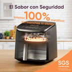 Friteuse à air Cosori Turbo Blaze 6 L, intérieur en métal véritable, moteur CC exclusif, 46 % plus rapide, température de 30 °C à 230 °C, idéale pour griller les viandes, programmes de cuisson complets, silencieux 27 dB