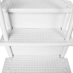 Échelle antidérapante pour piscines hors sol | Grise | Pour piscines hors sol avec une hauteur de terrasse de 122 à 137 cm | Échelle de sécurité supportant jusqu'à 136 kg