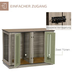 PawHut Hundekäfig Beistelltisch 2-in-1 mit Trennwand verriegelbar