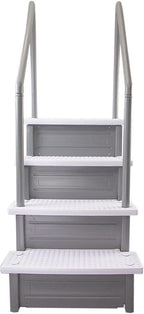 Marches antidérapantes Aqua Select pour piscines hors sol | Bleues | Pour piscines hors sol | Installation possible sur des terrasses de 122 à 137 cm de hauteur | Échelle de sécurité supportant jusqu'à 113 kg