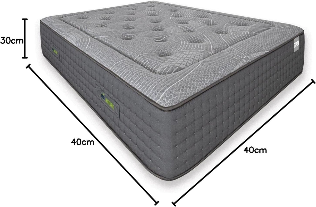 Matnature | Platinum | Matelas Grand Confort Pro Repos Multiple | Ressorts ensachés et mousse à mémoire de forme | Hauteur 30 cm | Respirant, antidérapant et anti-acariens (150 x 200 cm)