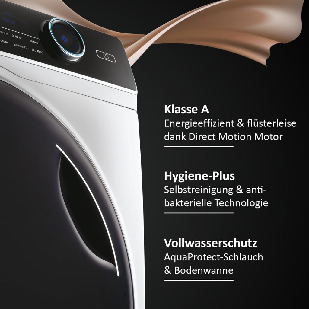Haier I-PRO SERIE 7 HW70-B14979 I Frontlader Waschmaschine 7kg I Washing Machine mit A-Effizienz, 1.400 U/Min. & leisem Direktantrieb I Inkl. Dampffunktion, Selbstreinigungssystem & Refresh-Programm